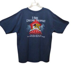 Men's Gray Cotton SS The Dog House Bar Myrtle Beach I See Drunk People T-shirt